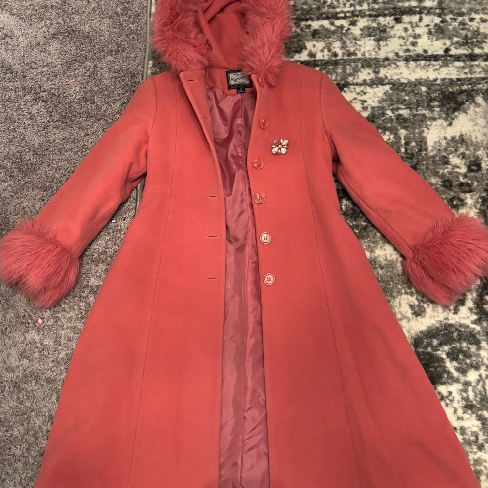 Rothschild Mauve Coat with Faux Fur